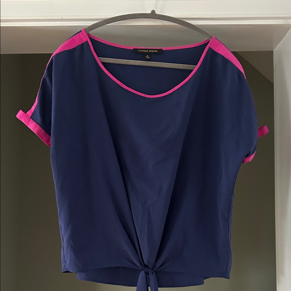 Cynthia Steffe Navy and Pink Women's Top